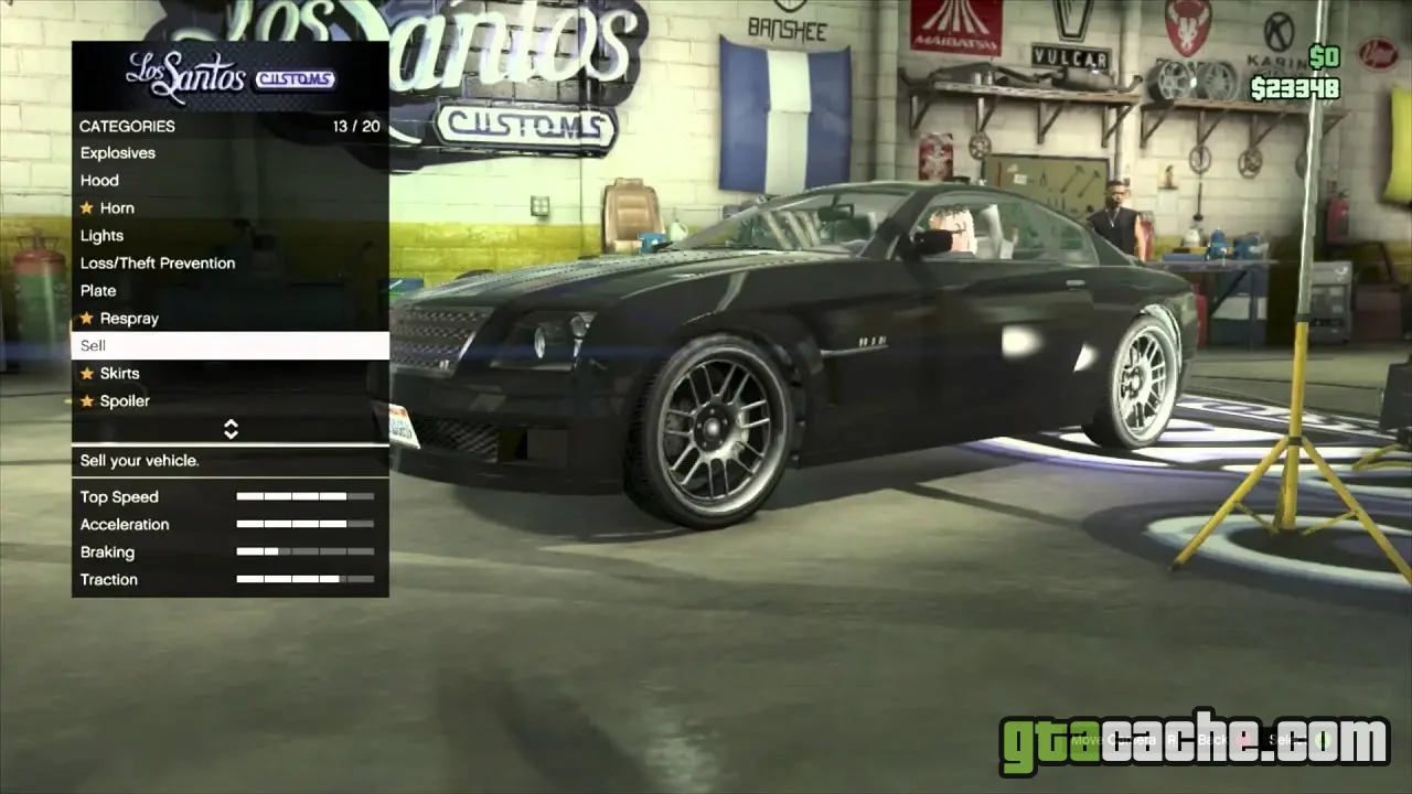 GTA 5 how to sell cars — selling a stolen vehicle at Los Santos Customs