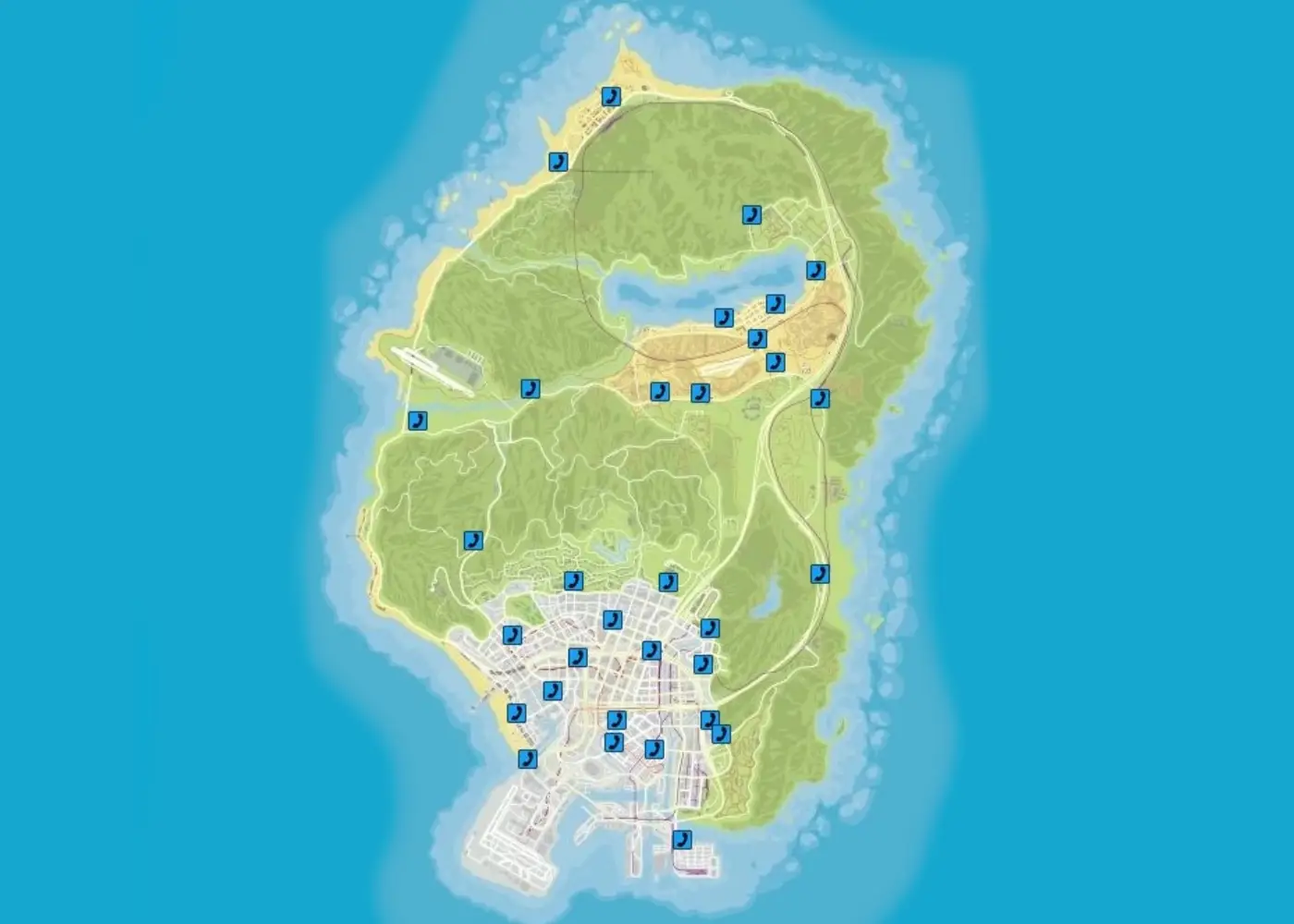 Map of all Hidden Cache locations in GTA 5