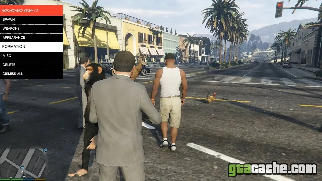 GTA 5 Bodyguard mod — a squad of armed bodyguards in Los Santos