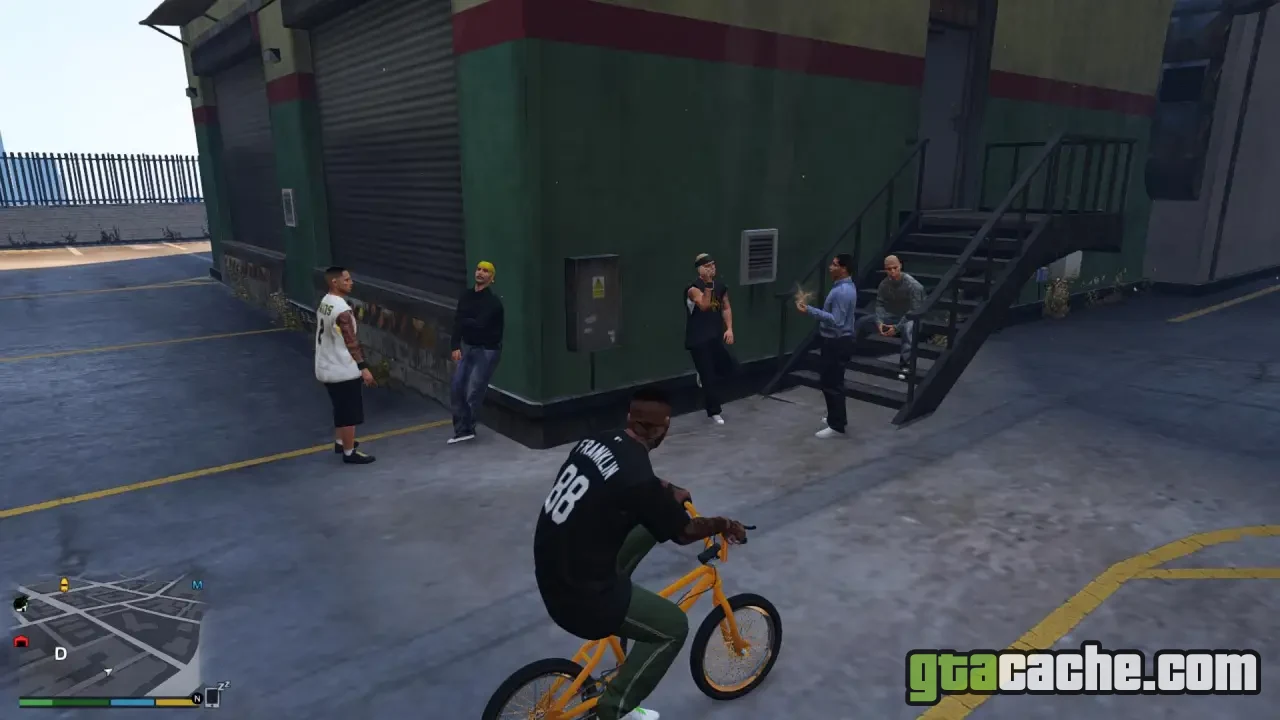 GTA 5 Gang Hideouts mod — firefight at a rival gang hideout