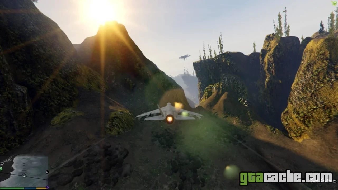 GTA 5 No Water mod — drained ocean floor around Los Santos