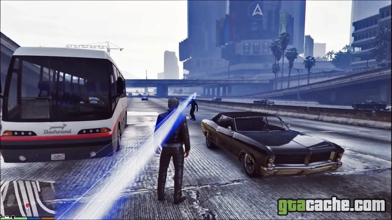 GTA 5 Quicksilver mod — high-speed movement through Los Santos
