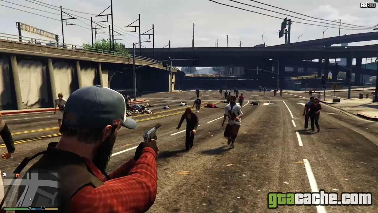 GTA 5 Zombies mod — infected hordes roaming Los Santos