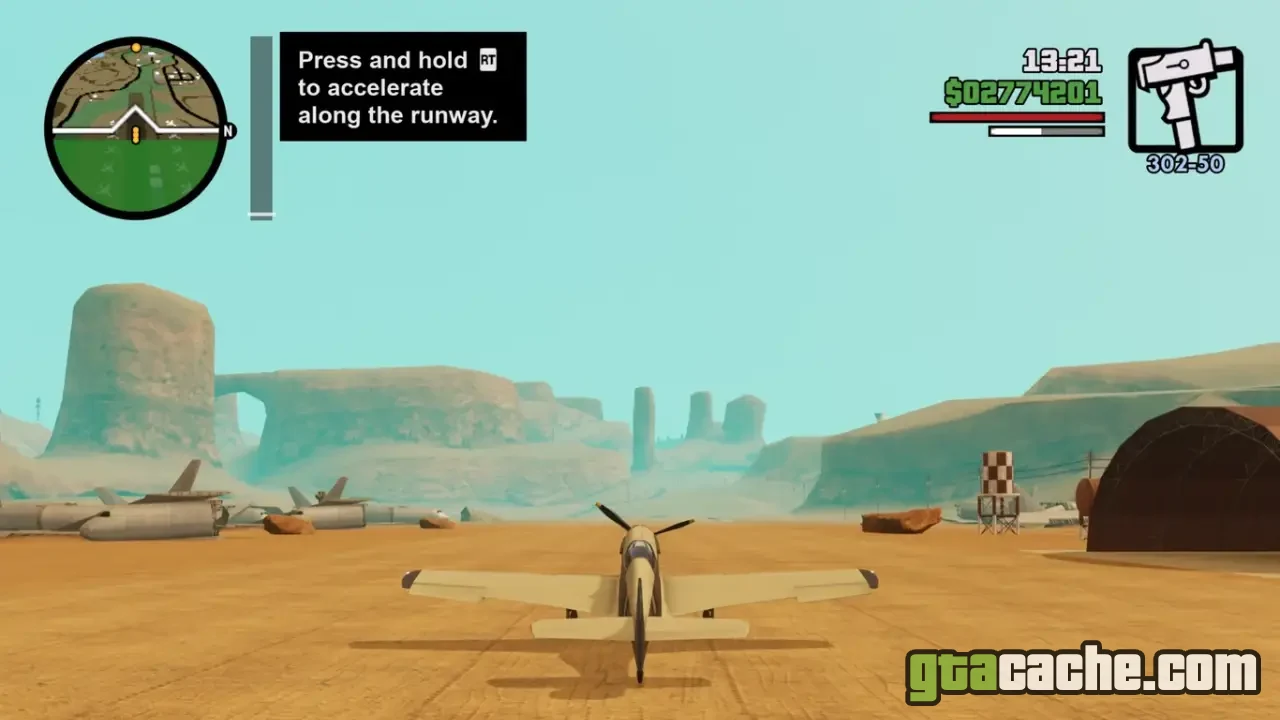 GTA San Andreas how to pass Flight School — CJ at Verdant Meadows airfield