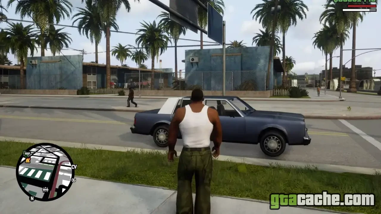 GTA San Andreas how to get muscle — CJ lifting weights at the Ganton gym