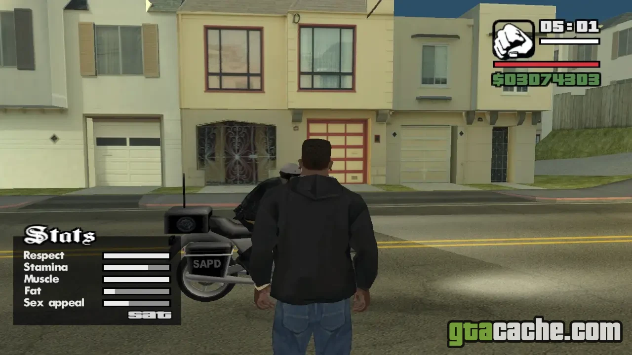 GTA San Andreas how to increase sex appeal — CJ in fresh clothes and a tuned ride