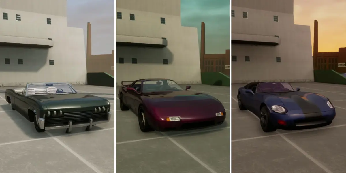Map of import/export vehicle spawn locations at Easter Basin docks in GTA San Andreas