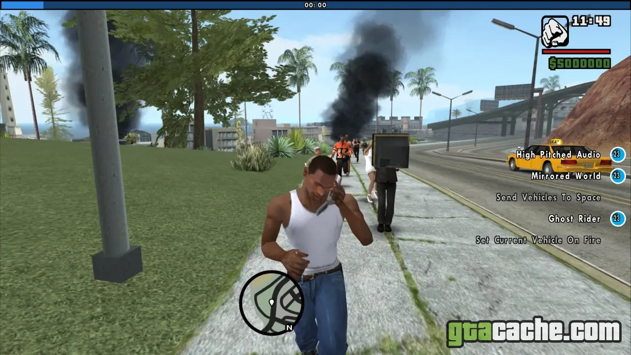 GTA San Andreas Chaos Mod — random gameplay effects triggering in San Andreas