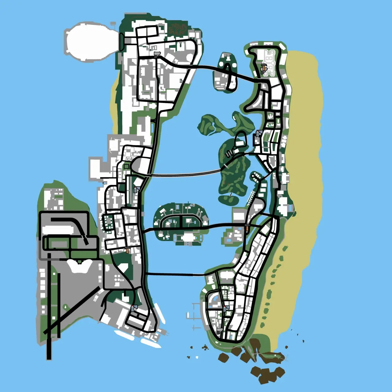 Map of all GTA VC Hidden Package Locations in GTA Vice City