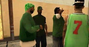 Grove street gang members in GTA San Andreas